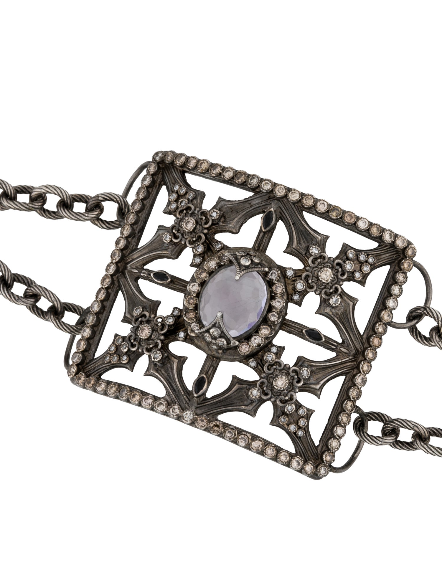 Armenta Amethyst, Spinel, & Diamond Station Bracelet