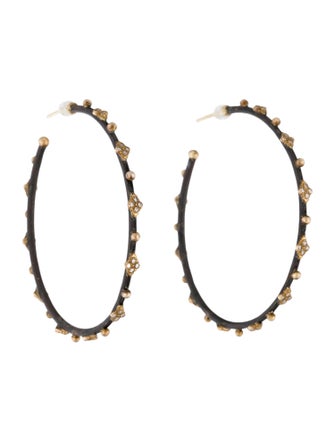 Armenta Diamond Crivelli Granulation Hoop Earrings
