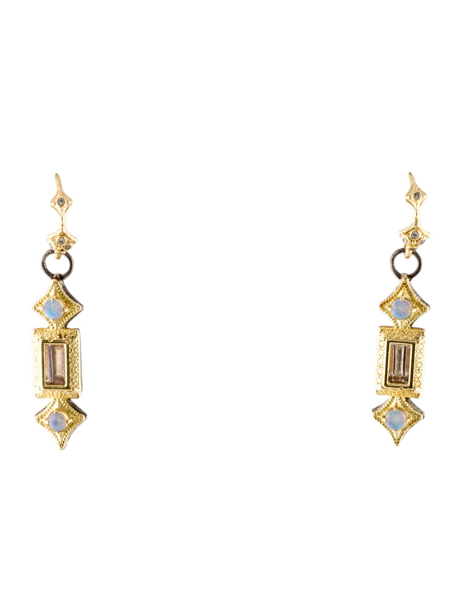 Armenta Morganite, Opal & Diamond Drop Earrings