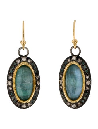 Armenta Diamond, Quartz Doublet & Tourmaline Oval Drop Earrings