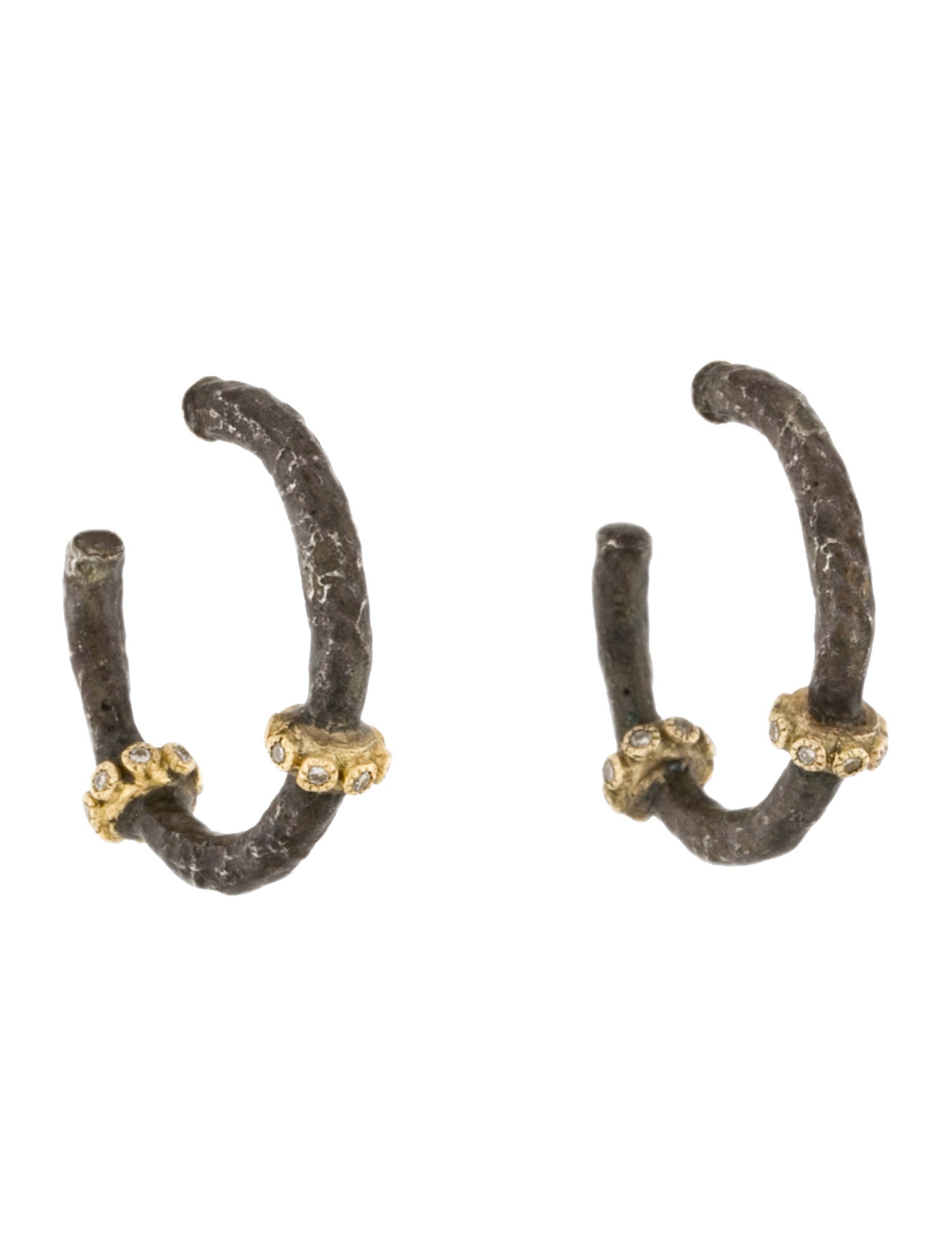 Armenta Two-Tone Diamond Hoop Earrings