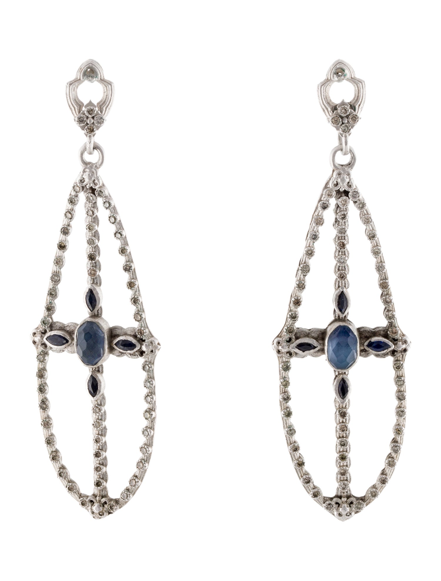 Armenta Sapphire & Quartz Doublet Drop Earrings