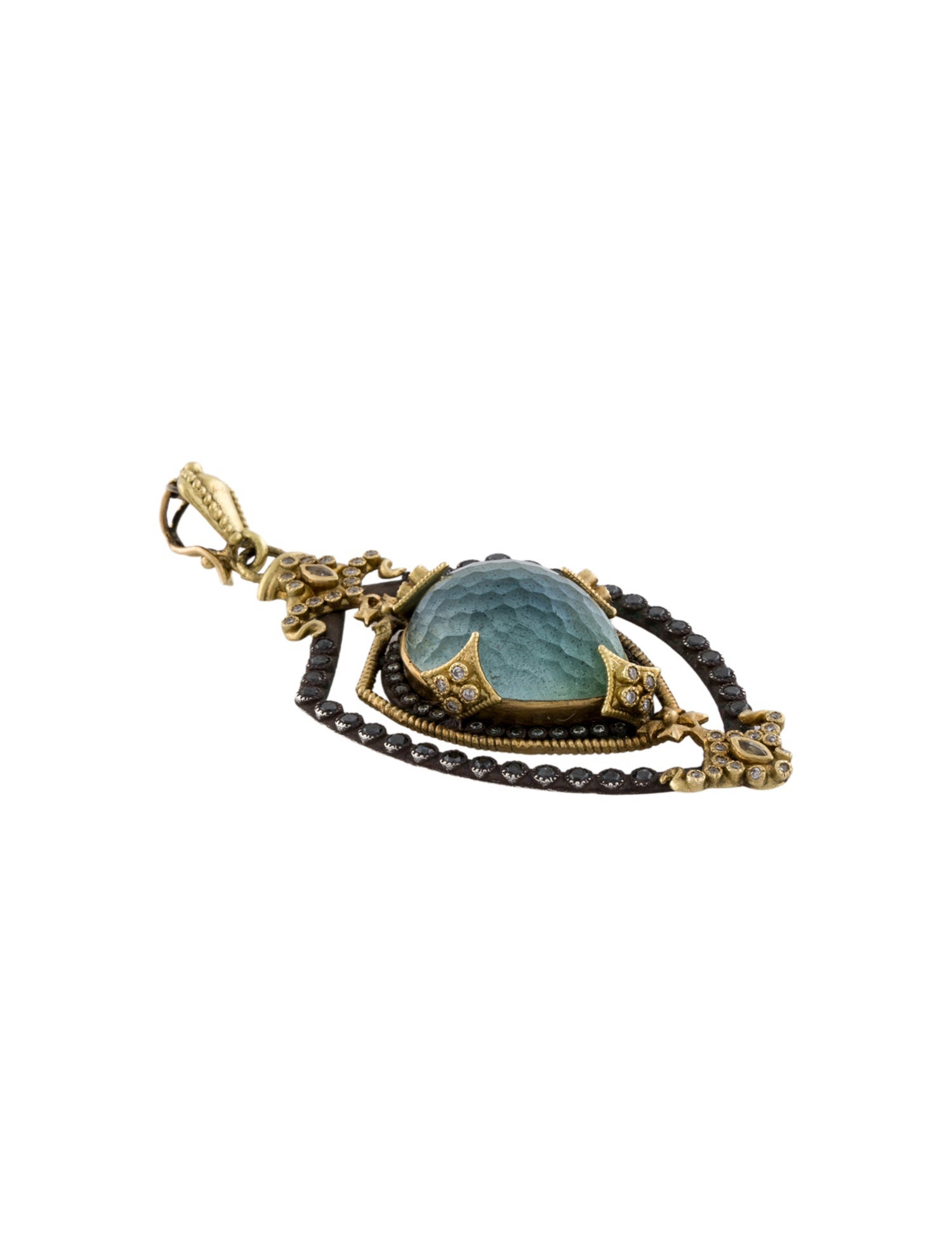 Armenta Topaz Labradorite Doublet, Sapphire & Diamond Pendant
