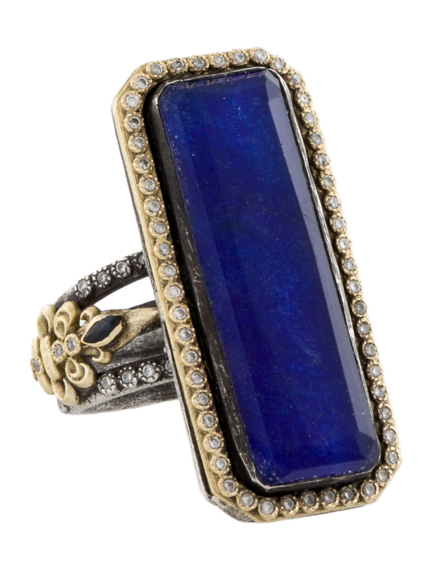 Armenta Quartz Doublet, Sapphire, & Diamond Scroll Cocktail Ring