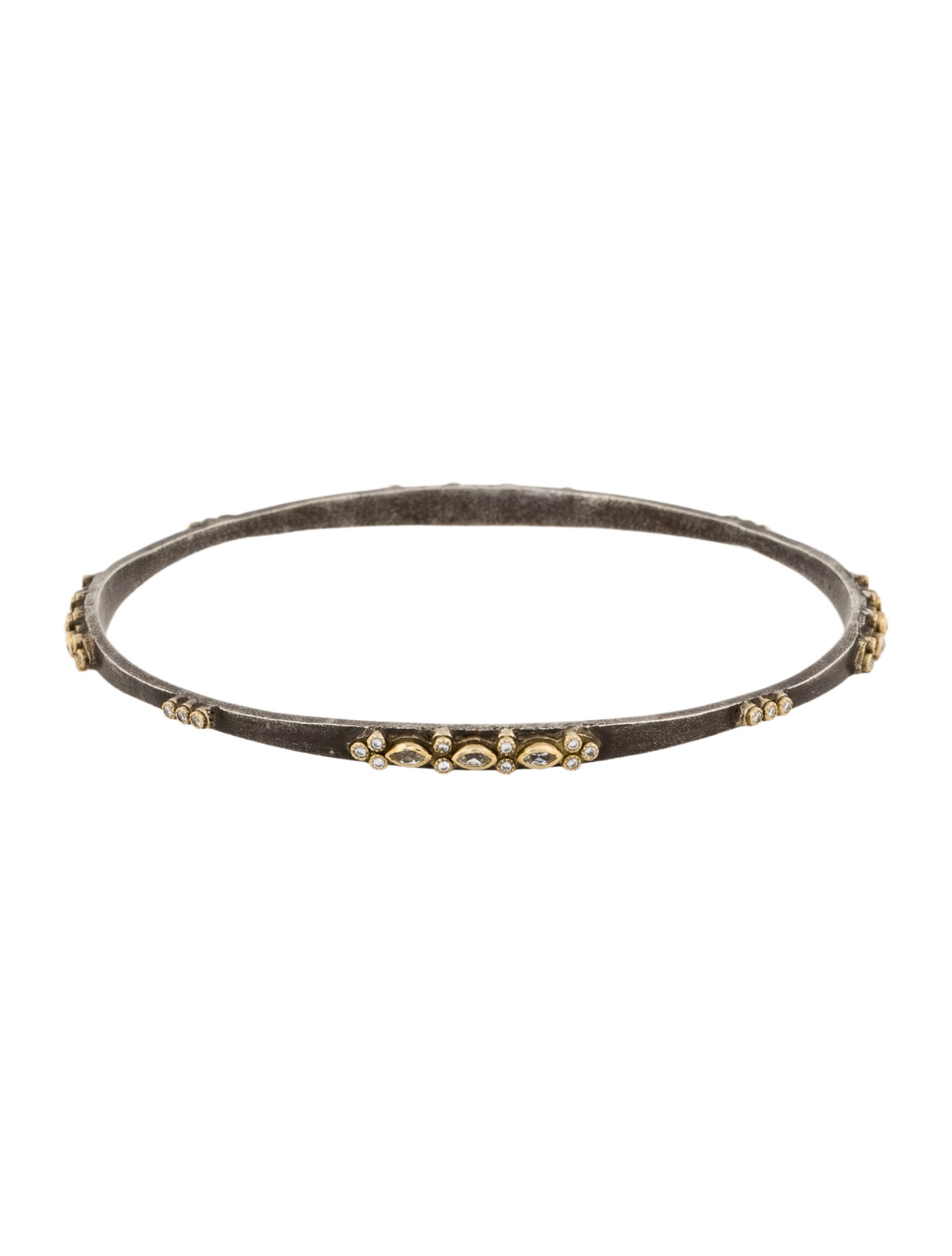 Armenta Diamond & Sapphire Two-Tone Old World Bangle