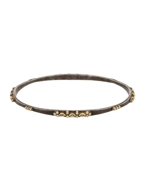 Armenta Diamond & Sapphire Two-Tone Old World Bangle