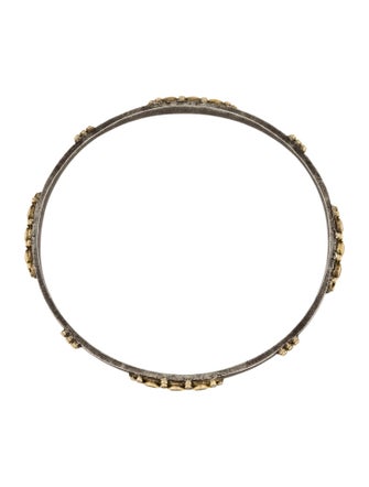 Armenta Diamond & Sapphire Two-Tone Old World Bangle