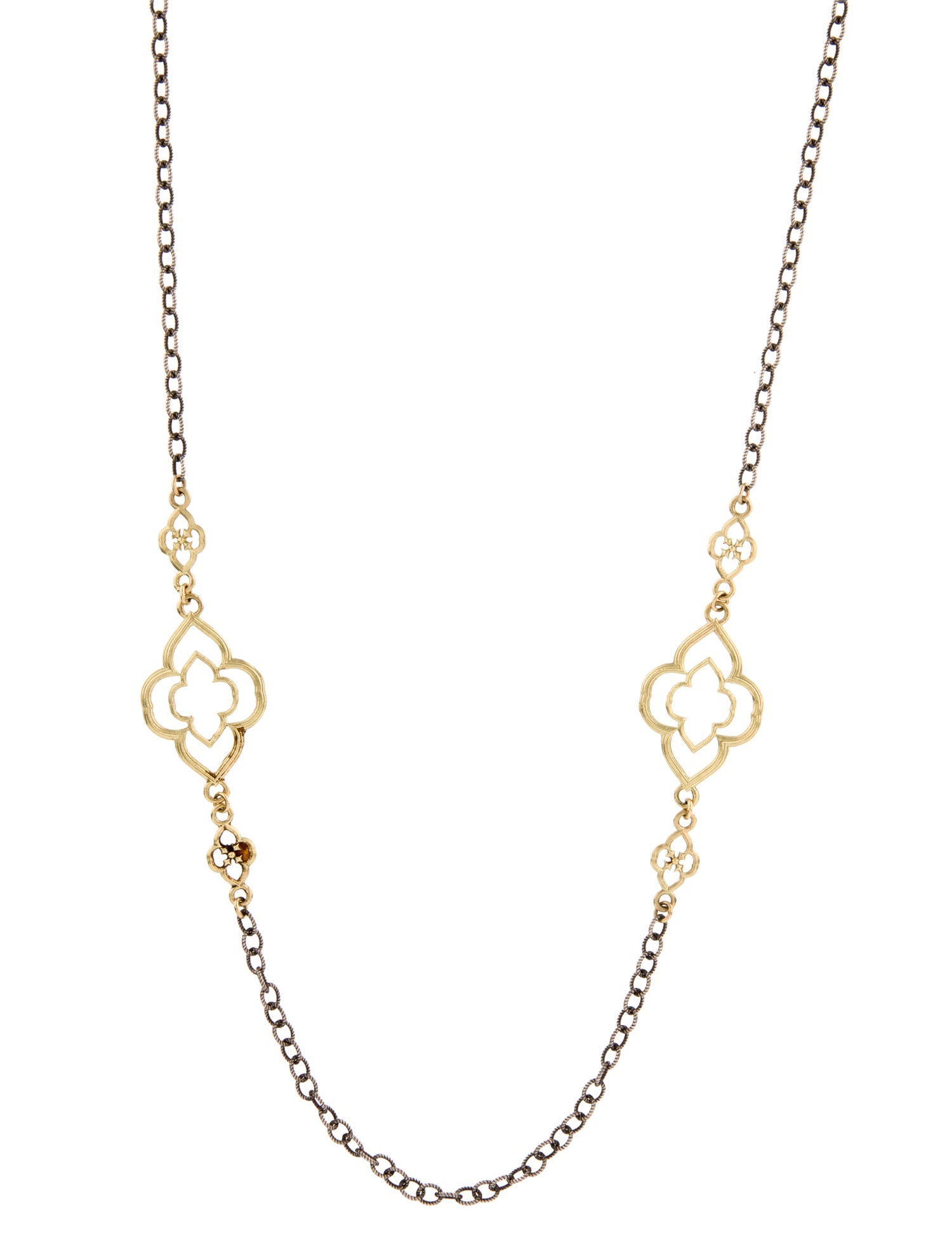 Armenta Two Tone Heraldry Scroll Station Necklace