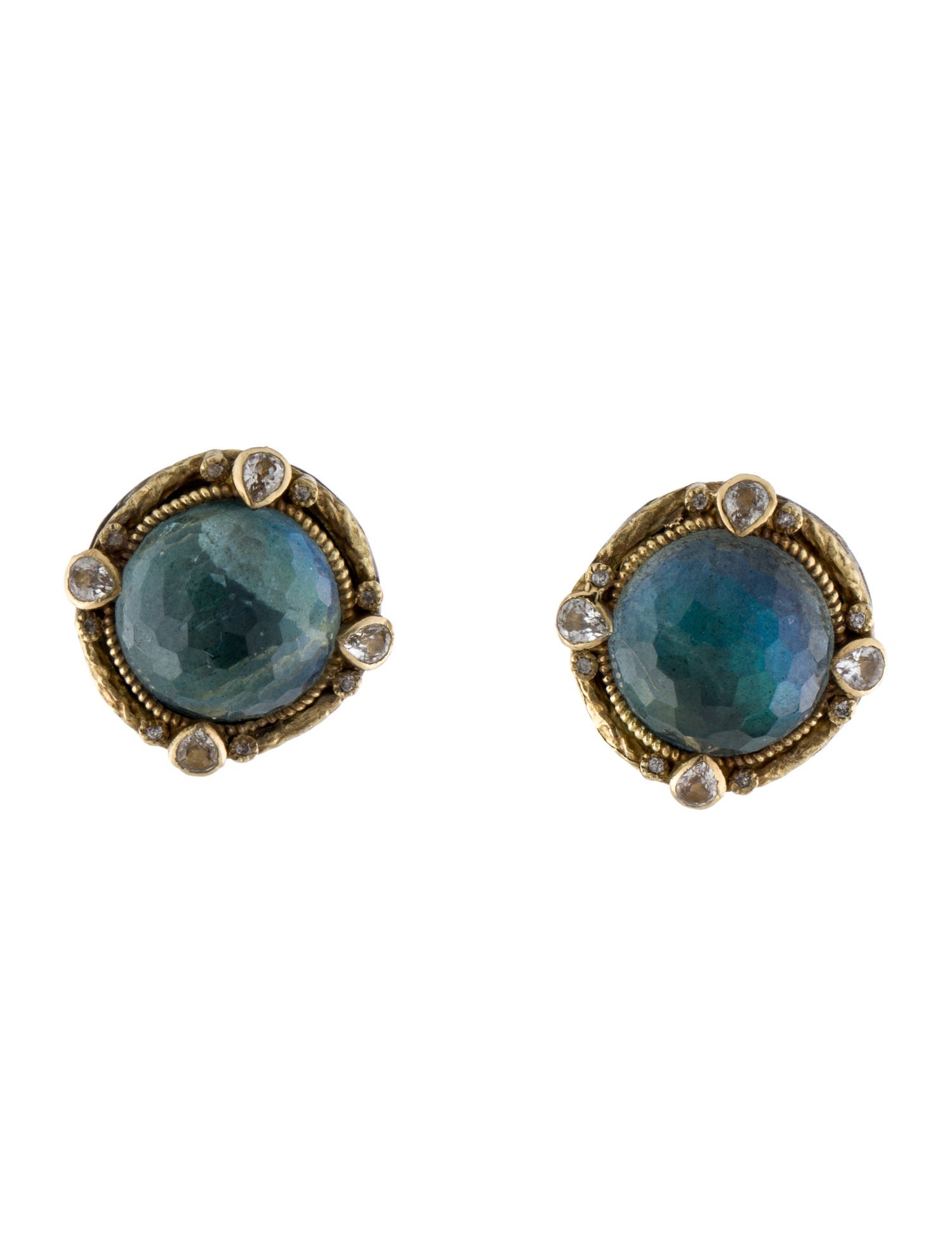 Armenta Diamond, Sapphire & Topaz, Labradorite Doublet Earclip Earrings