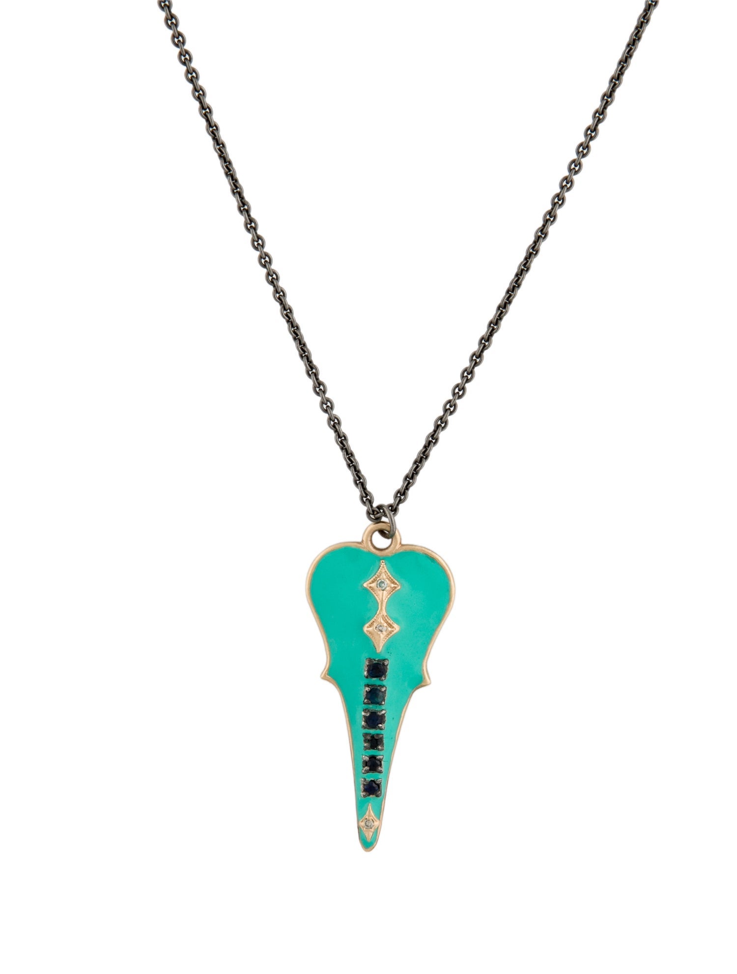 Armenta Enamel, Sapphire & Diamond Pendant Necklace
