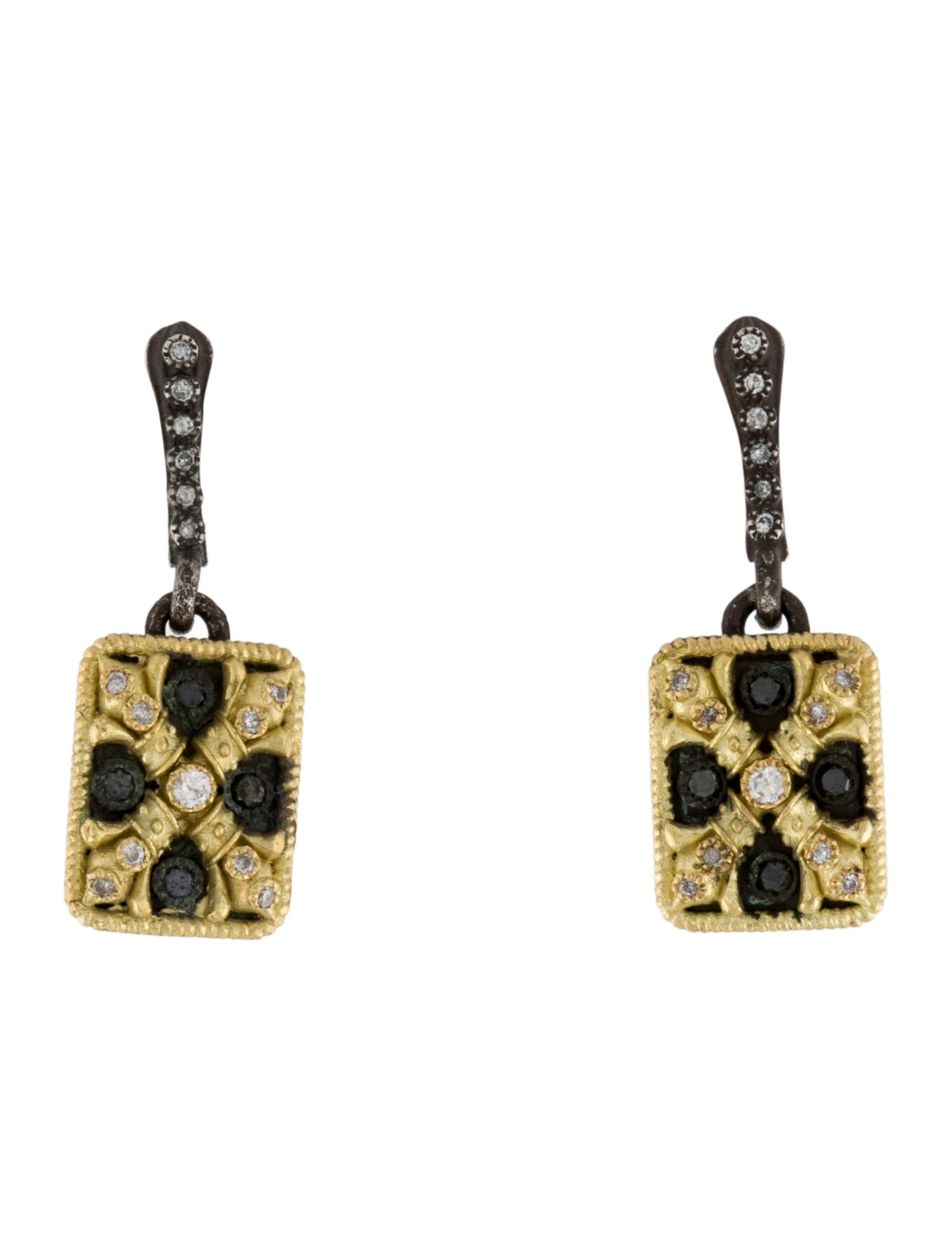 Armenta Two-Tone Diamond Drop Earrings