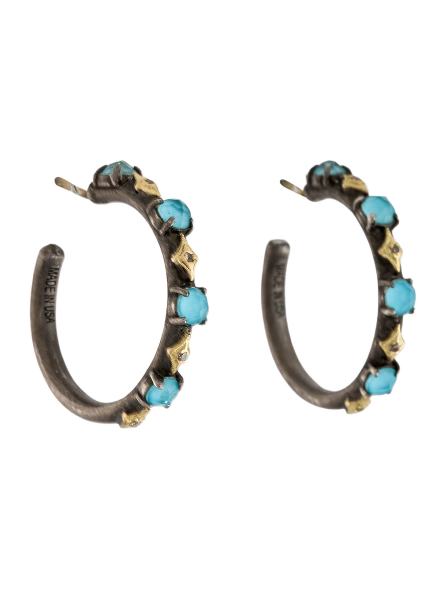 Armenta Two-Tone Quartz Doublet & Diamond Crivelli Hoop Earrings