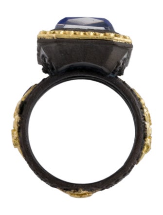 Armenta Quartz Doublet, Sapphire, & Diamond Scroll Cocktail Ring