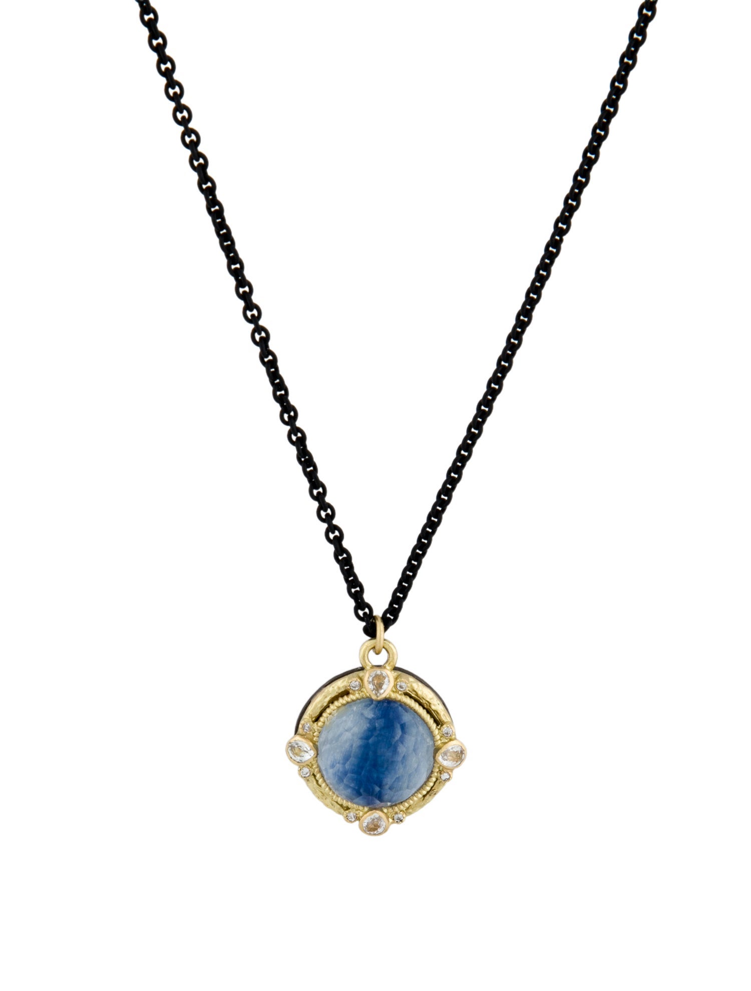 Armenta Two-Tone Quartz Triplet, Colorless Sapphire & Diamond Pendant Necklace