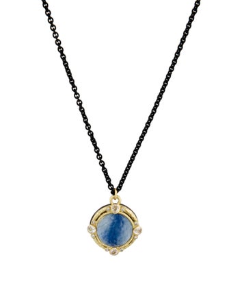 Armenta Two-Tone Quartz Triplet, Colorless Sapphire & Diamond Pendant Necklace