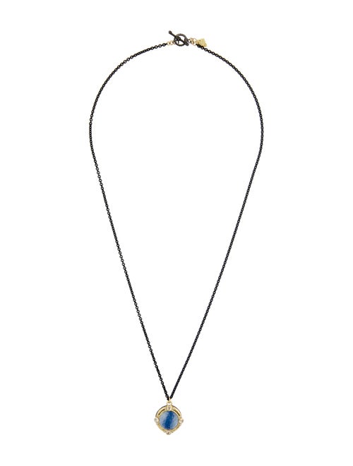 Armenta Two-Tone Quartz Triplet, Colorless Sapphire & Diamond Pendant Necklace