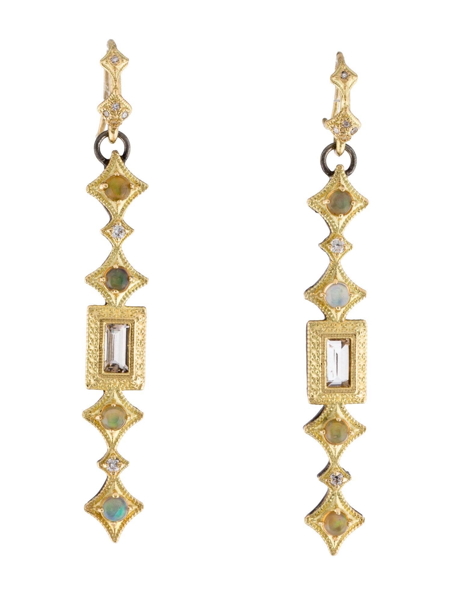 Armenta Morganite, Opal & Diamond Drop Earrings