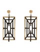 Armenta Two-Tone Diamond & Sapphire Old World Rectangular Drop Earrings