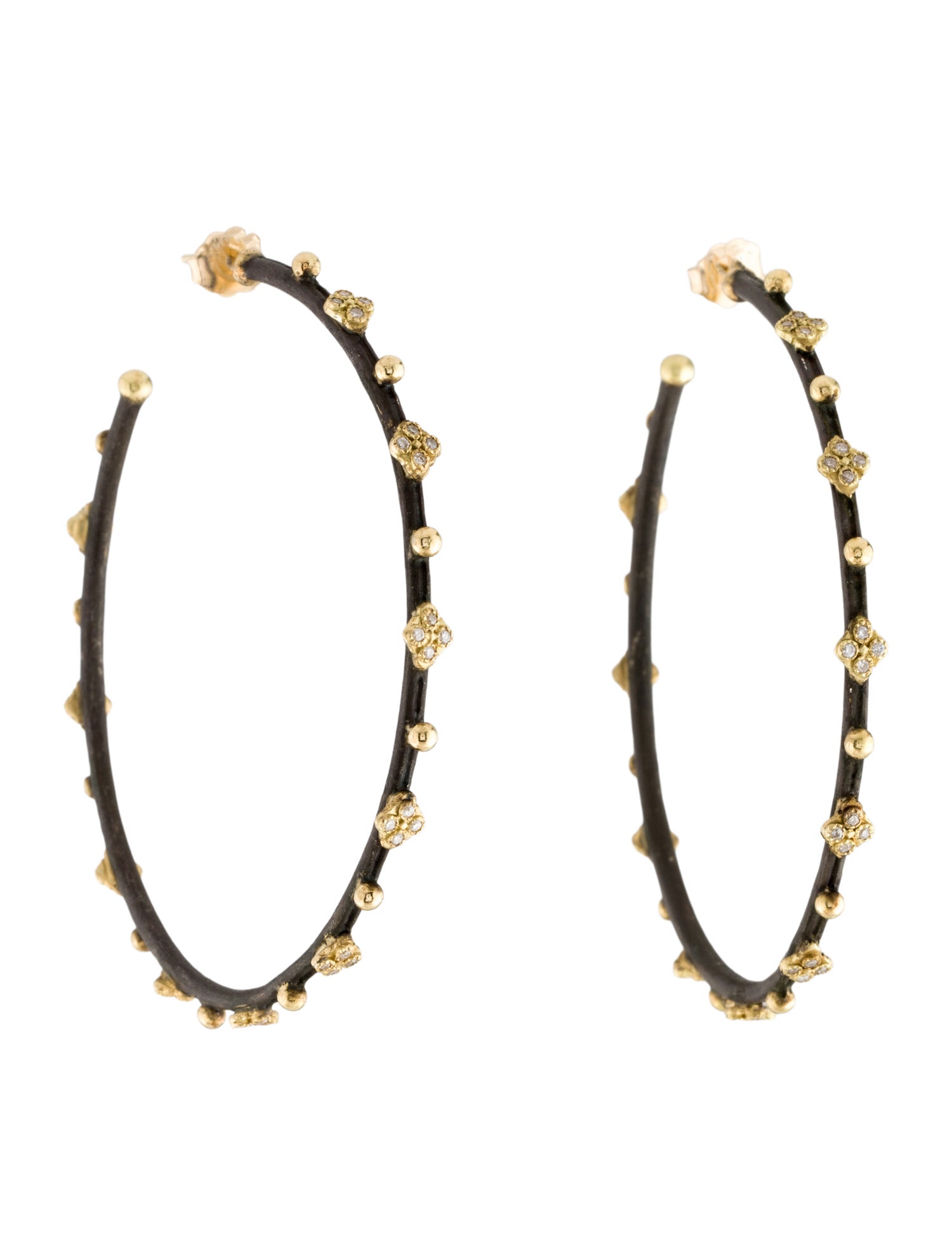 Armenta Two-Tone Crivelli, Granulation and Diamond Hoop Earrings