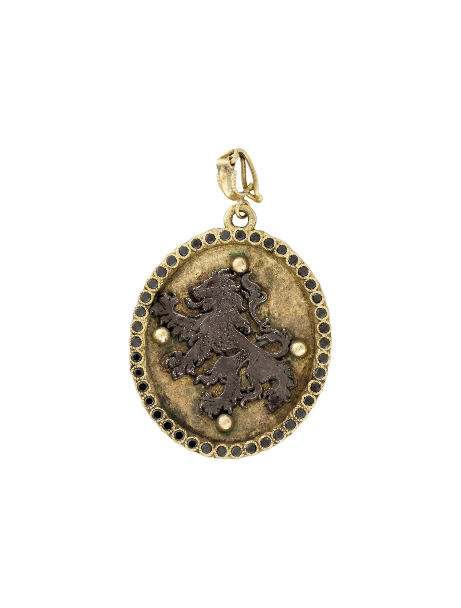 Armenta 18K Two-Tone Diamond Lion Pedant