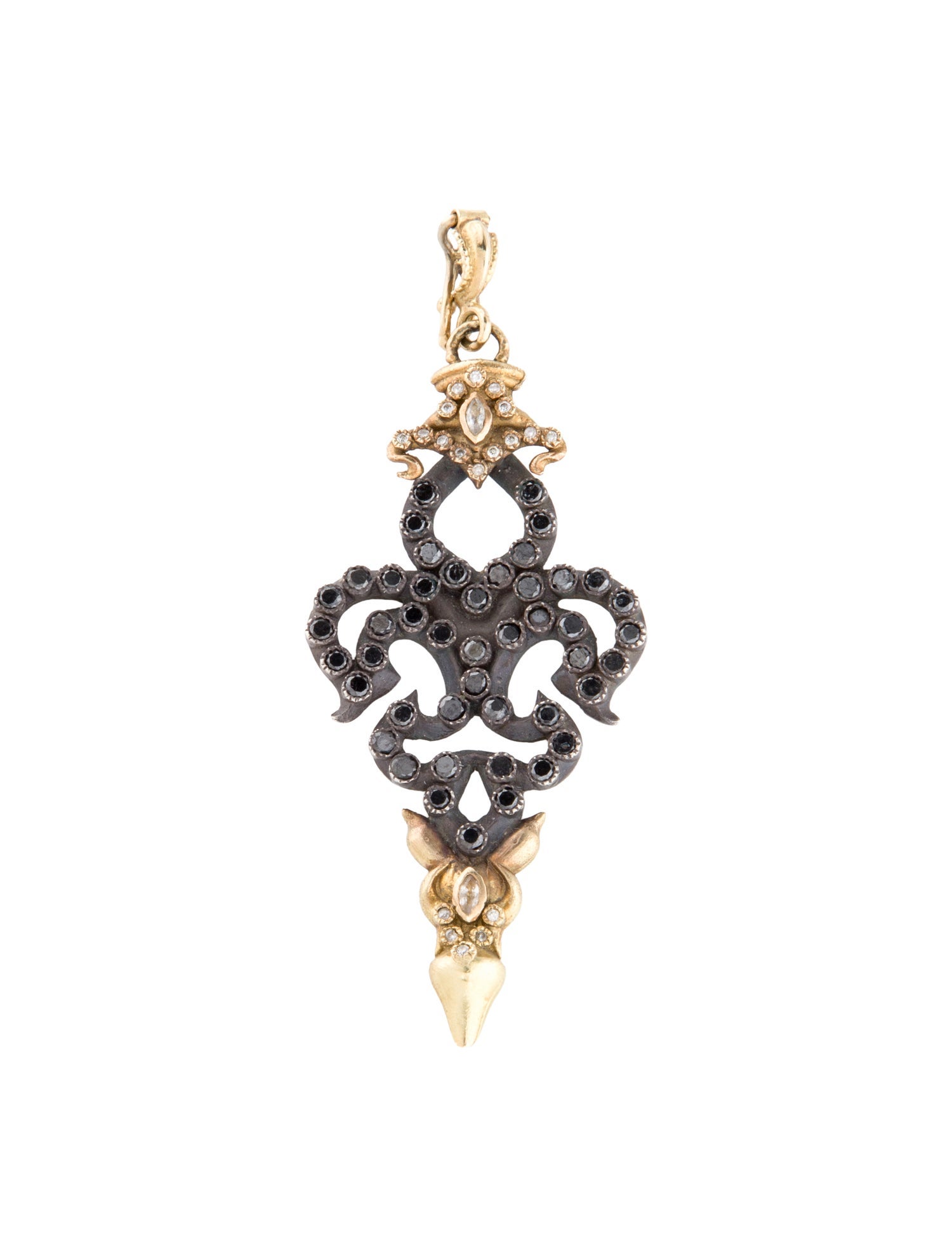Armenta Diamond Two-Tone Fleur De Lis Pendant