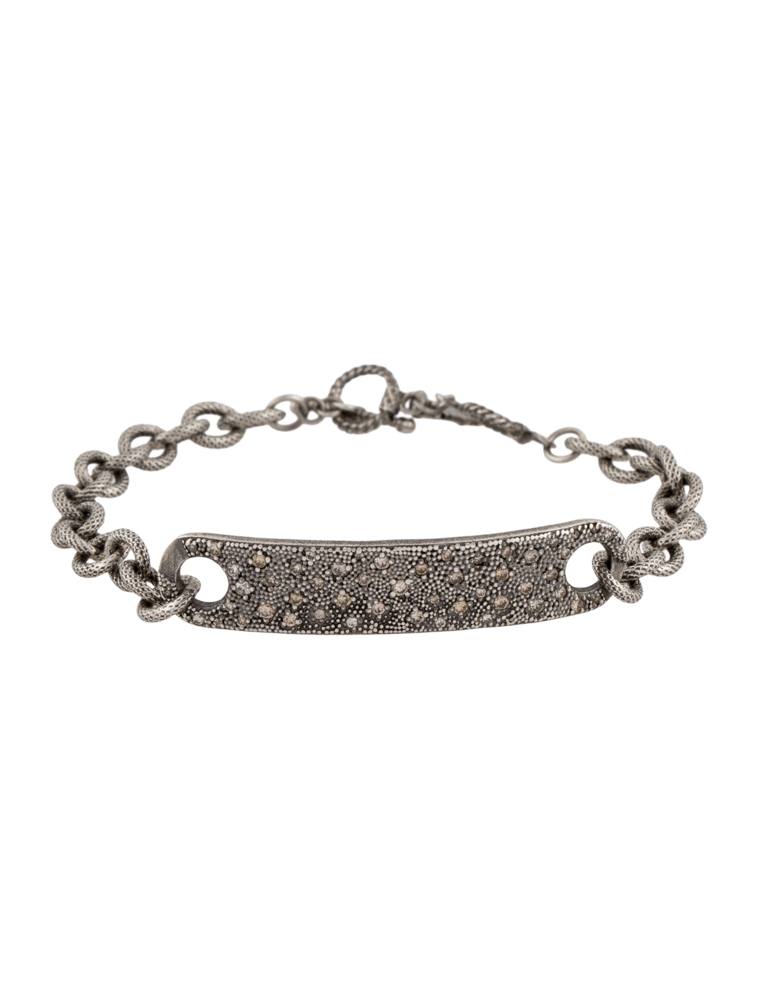 Armenta Diamond ID Tag Single Station Link Bracelet