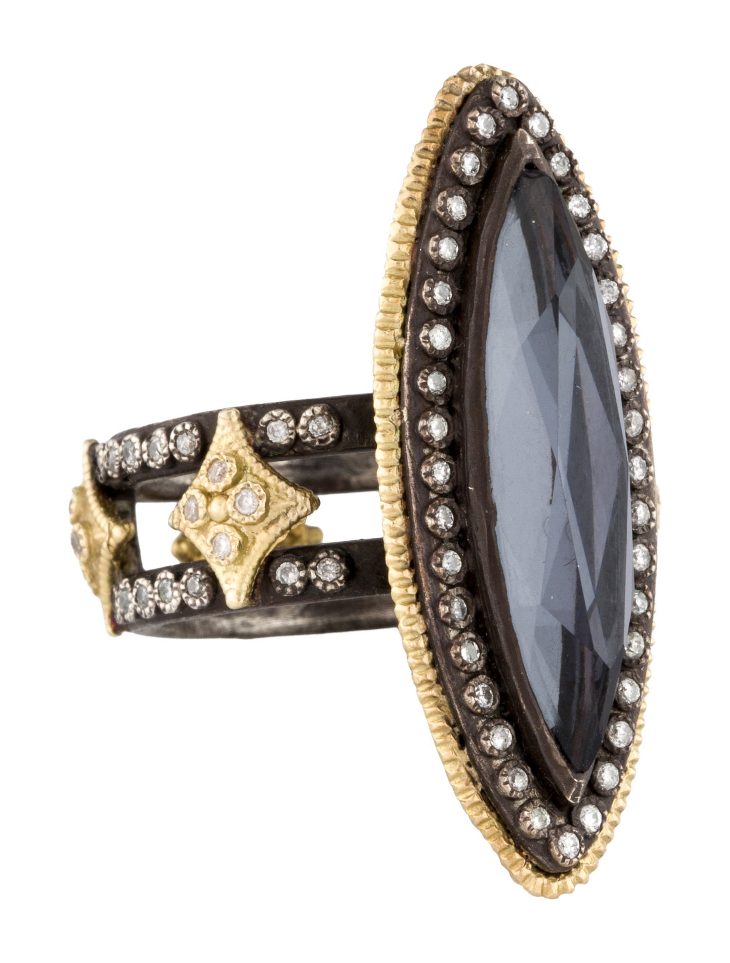 Armenta Quartz Doublet & Diamond Cocktail Ring