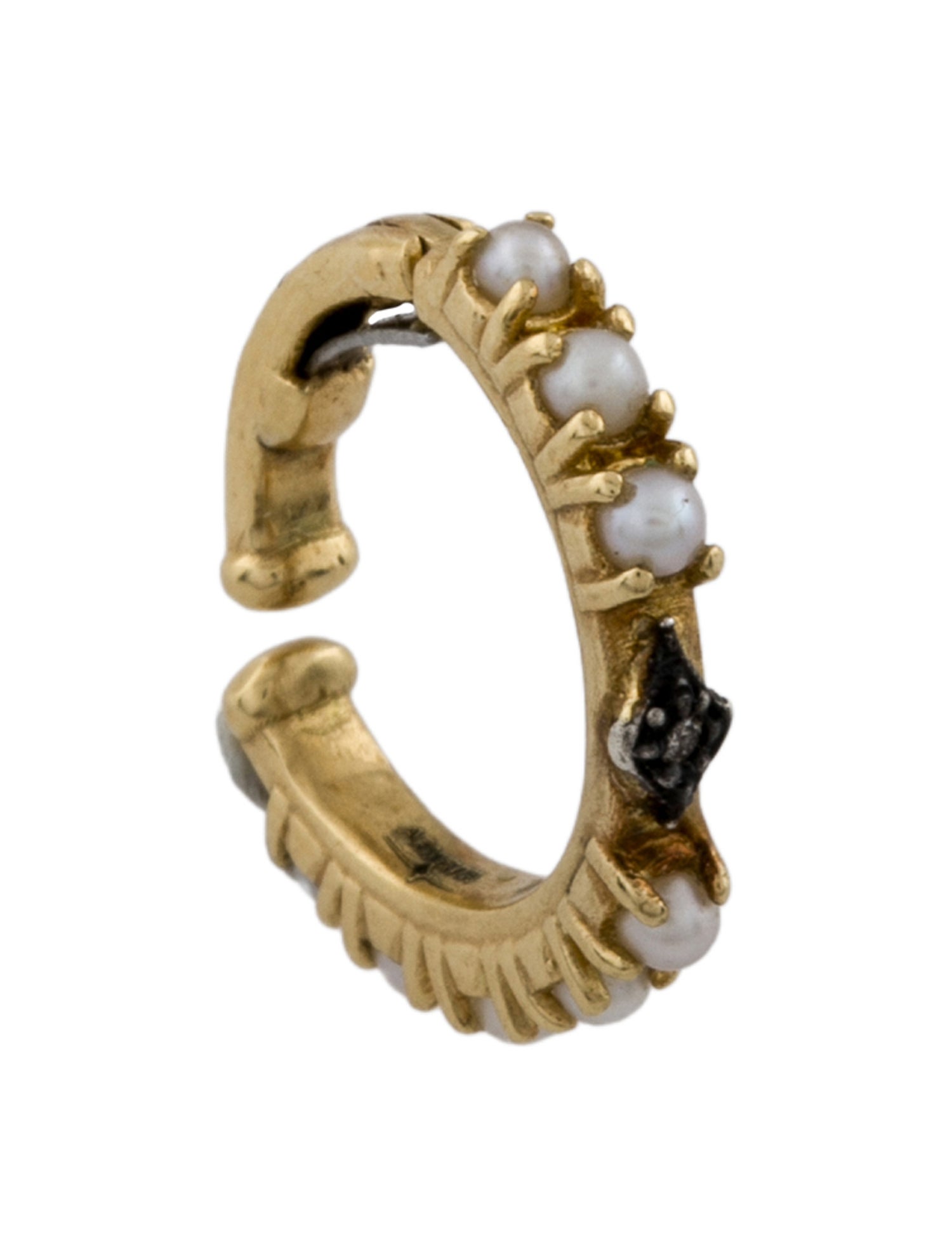 Armenta Old World Pearl & Diamond Hinged Ear Cuff