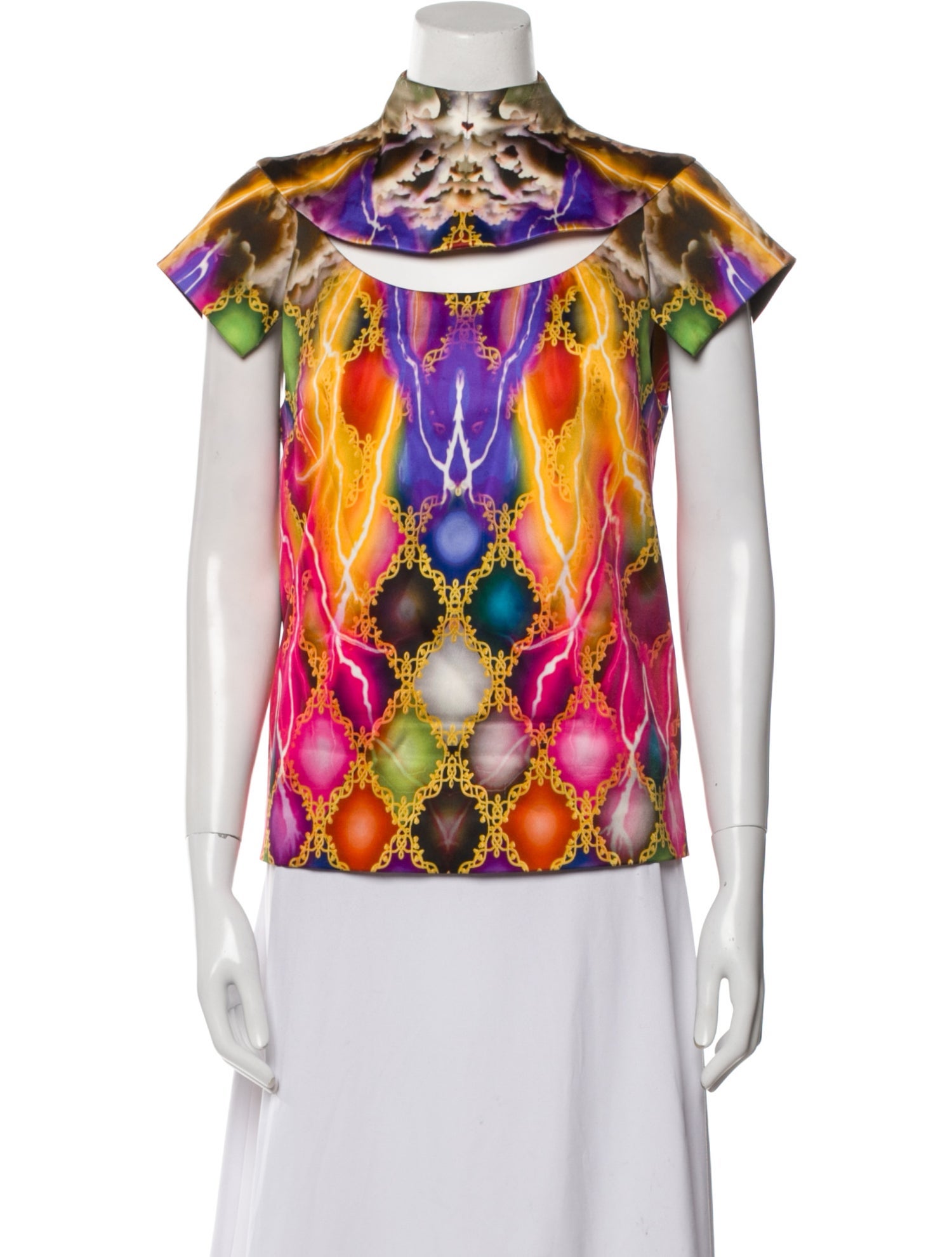Manish Arora Printed Mock Neck Blouse