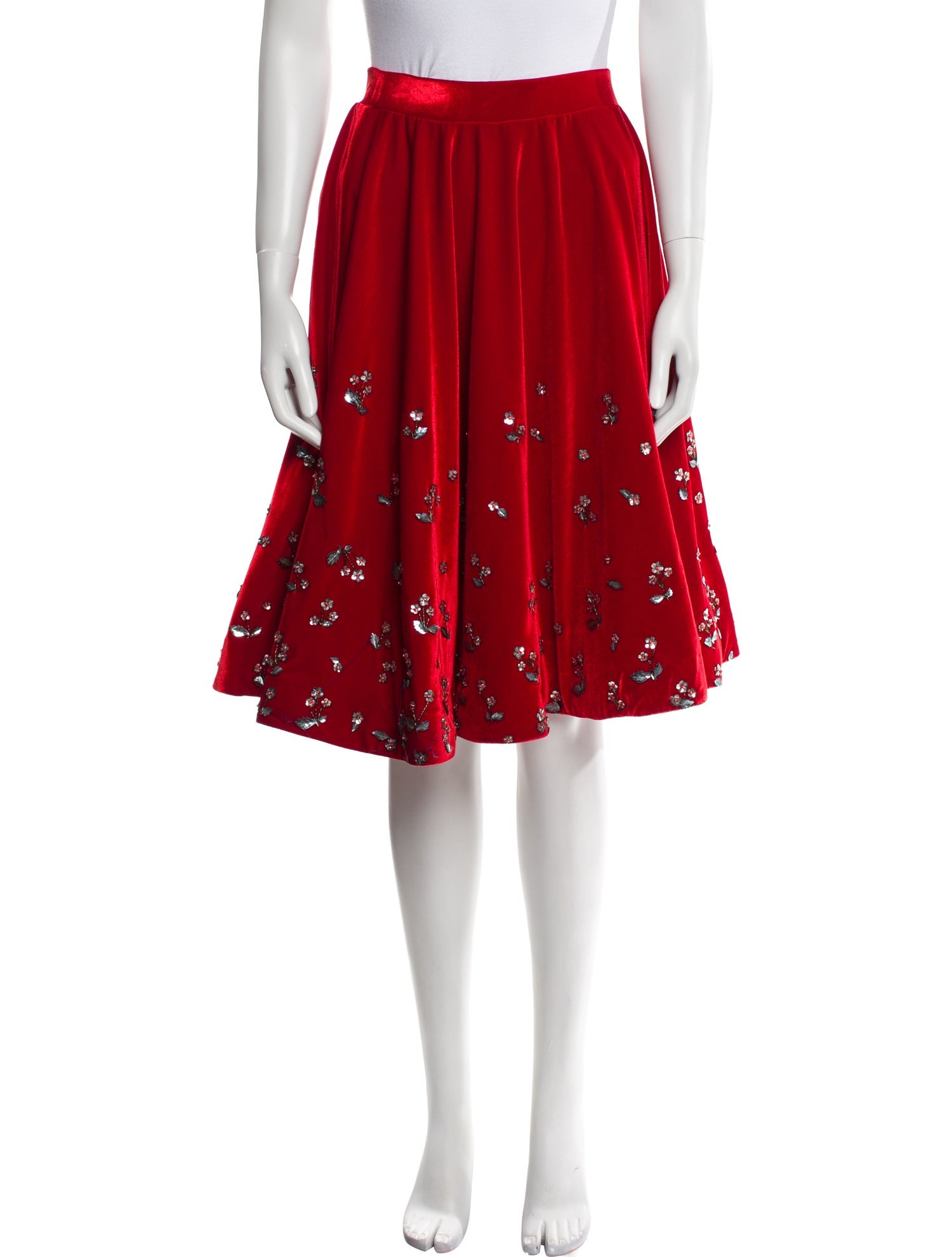 Manish Arora Velvet Knee-Length Skirt