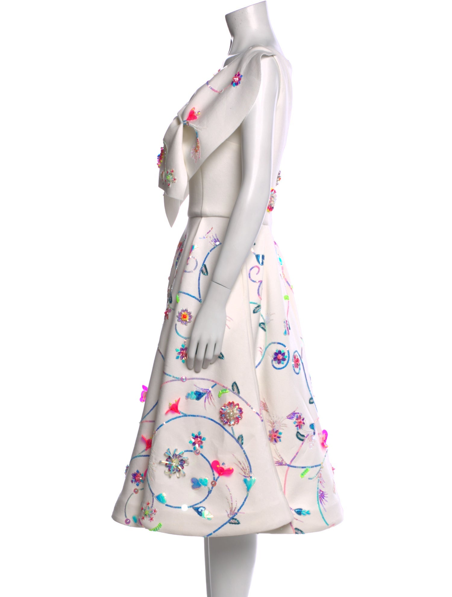 Manish Arora Floral Print Knee-Length Dress w/ Tags