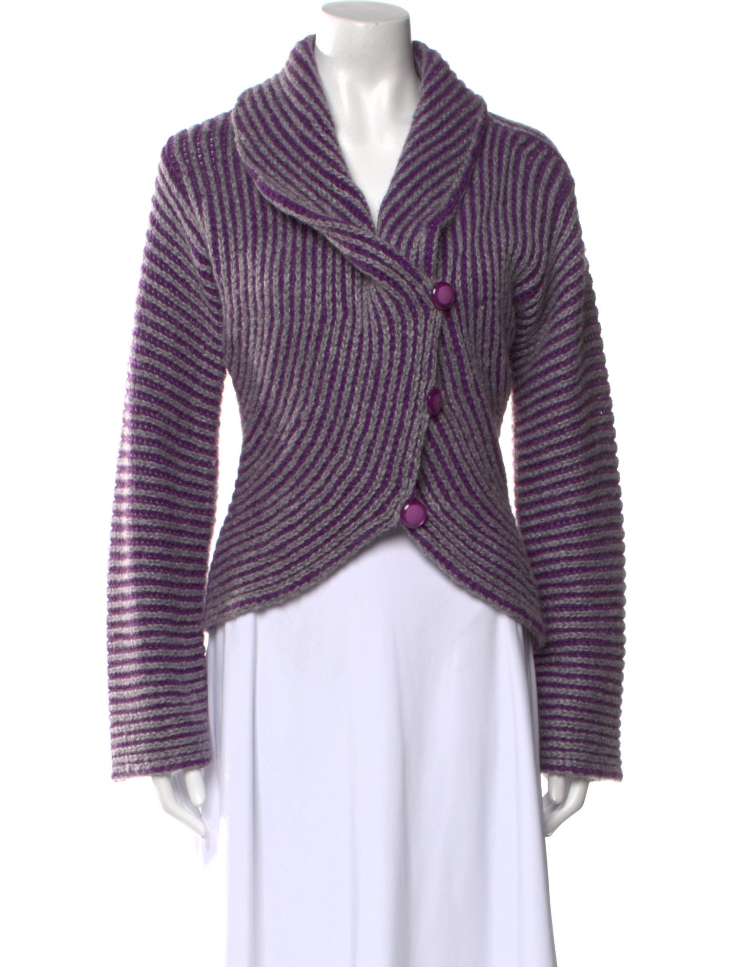 Armani Collezioni Striped Cowl Neck Sweater