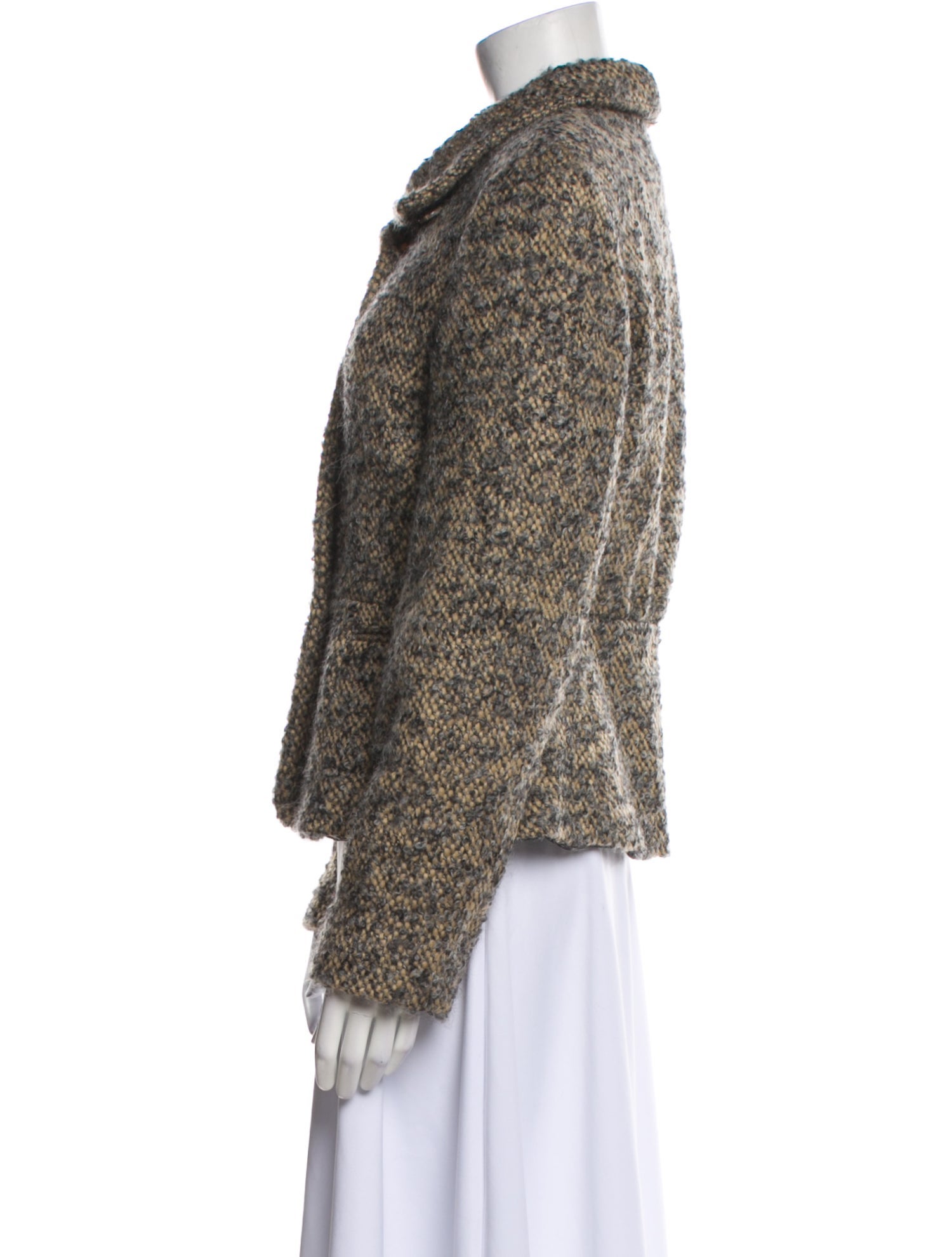 Armani Collezioni Virgin Wool Tweed Pattern Blazer