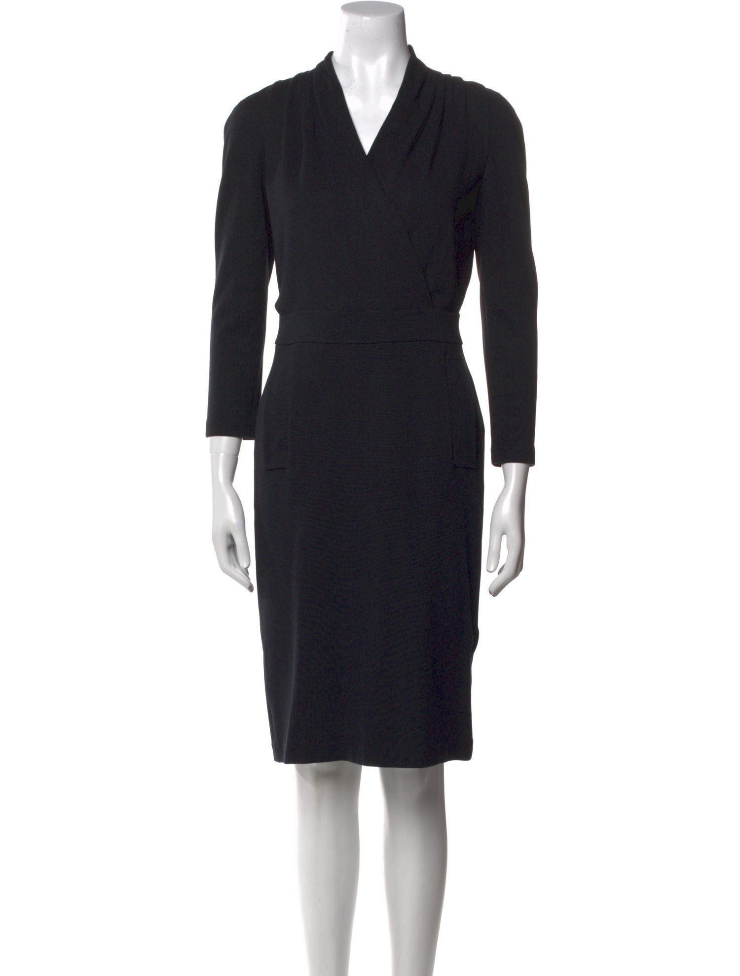 Armani Collezioni V-Neck Knee-Length Dress