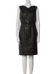 Armani Collezioni Lamb Leather Knee-Length Dress