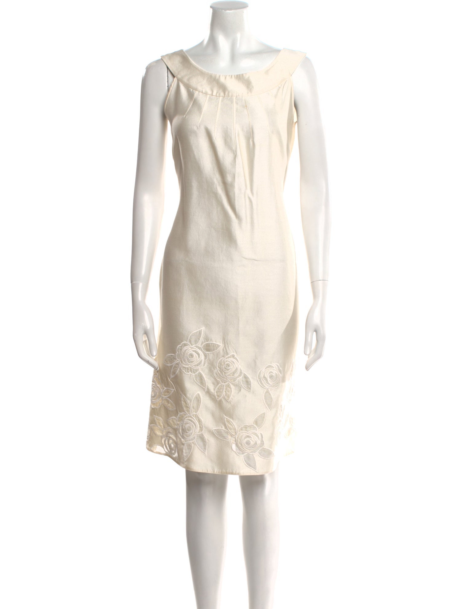 Armani Collezioni Scoop Neck Knee-Length Dress