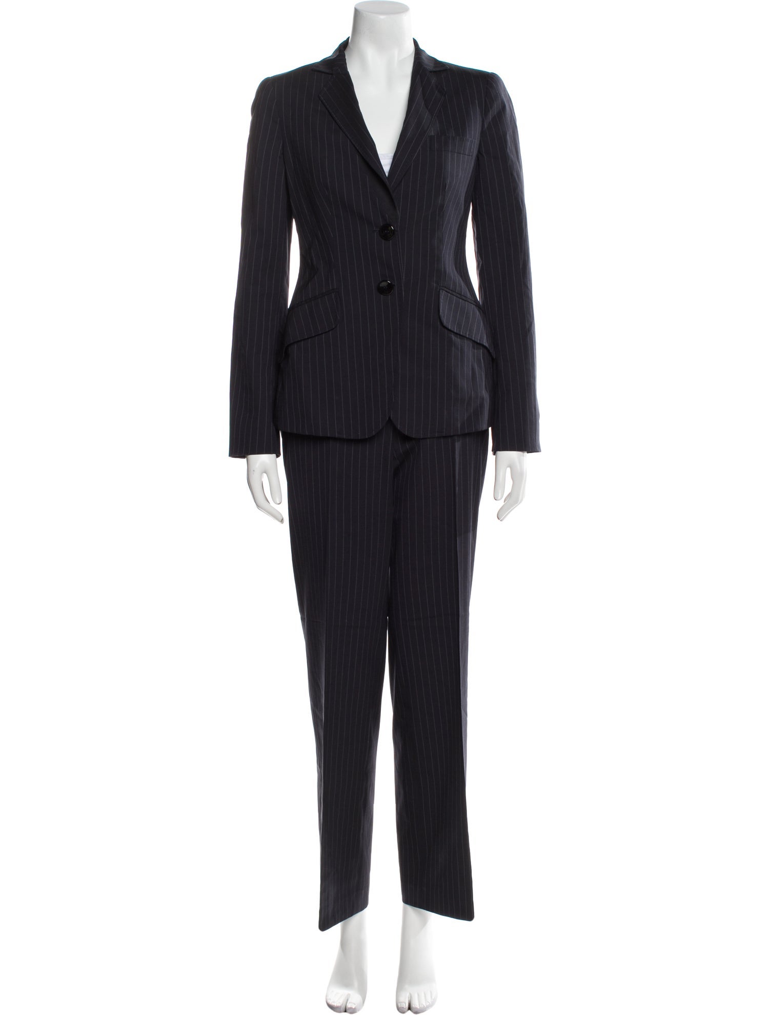 Armani Collezioni Virgin Wool Printed Pantsuit
