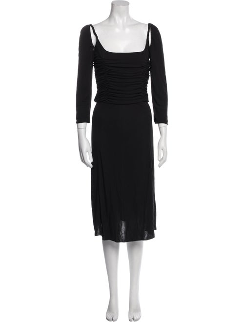 Armani Collezioni Square Neckline Midi Length Dress