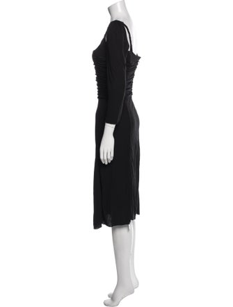 Armani Collezioni Square Neckline Midi Length Dress