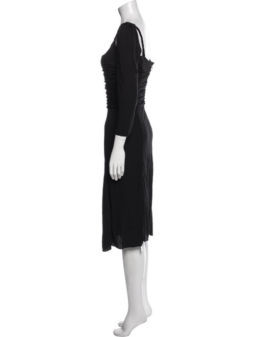 Armani Collezioni Square Neckline Midi Length Dress