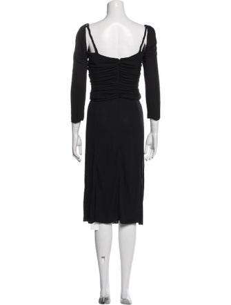 Armani Collezioni Square Neckline Midi Length Dress