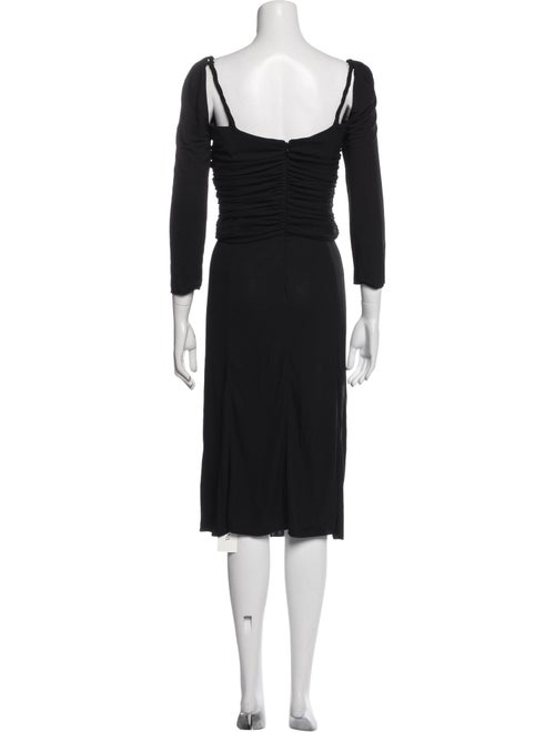 Armani Collezioni Square Neckline Midi Length Dress