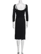 Armani Collezioni Square Neckline Midi Length Dress