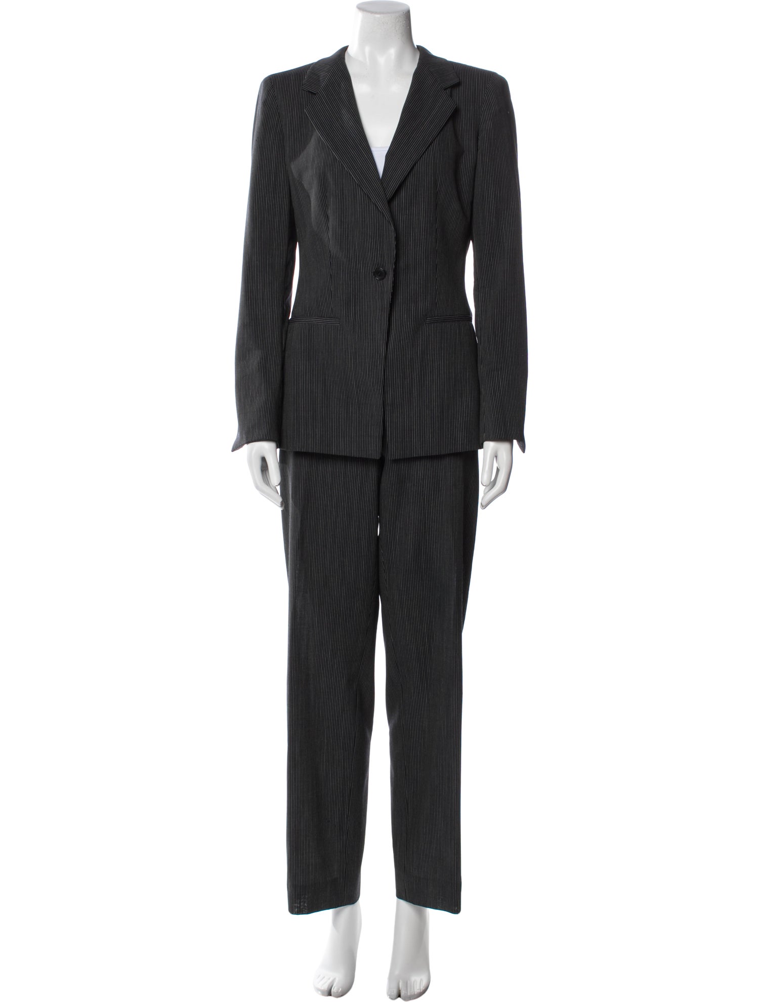 Armani Collezioni Wool Striped Pantsuit