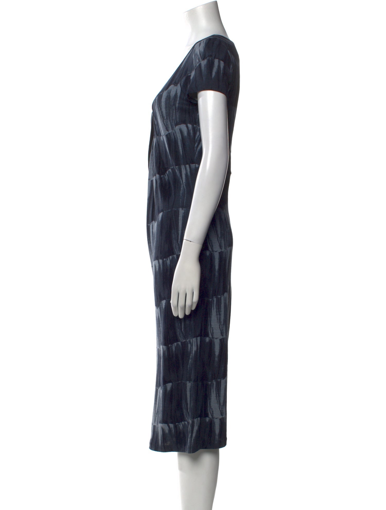Armani Collezioni Tie-Dye Print Midi Length Dress