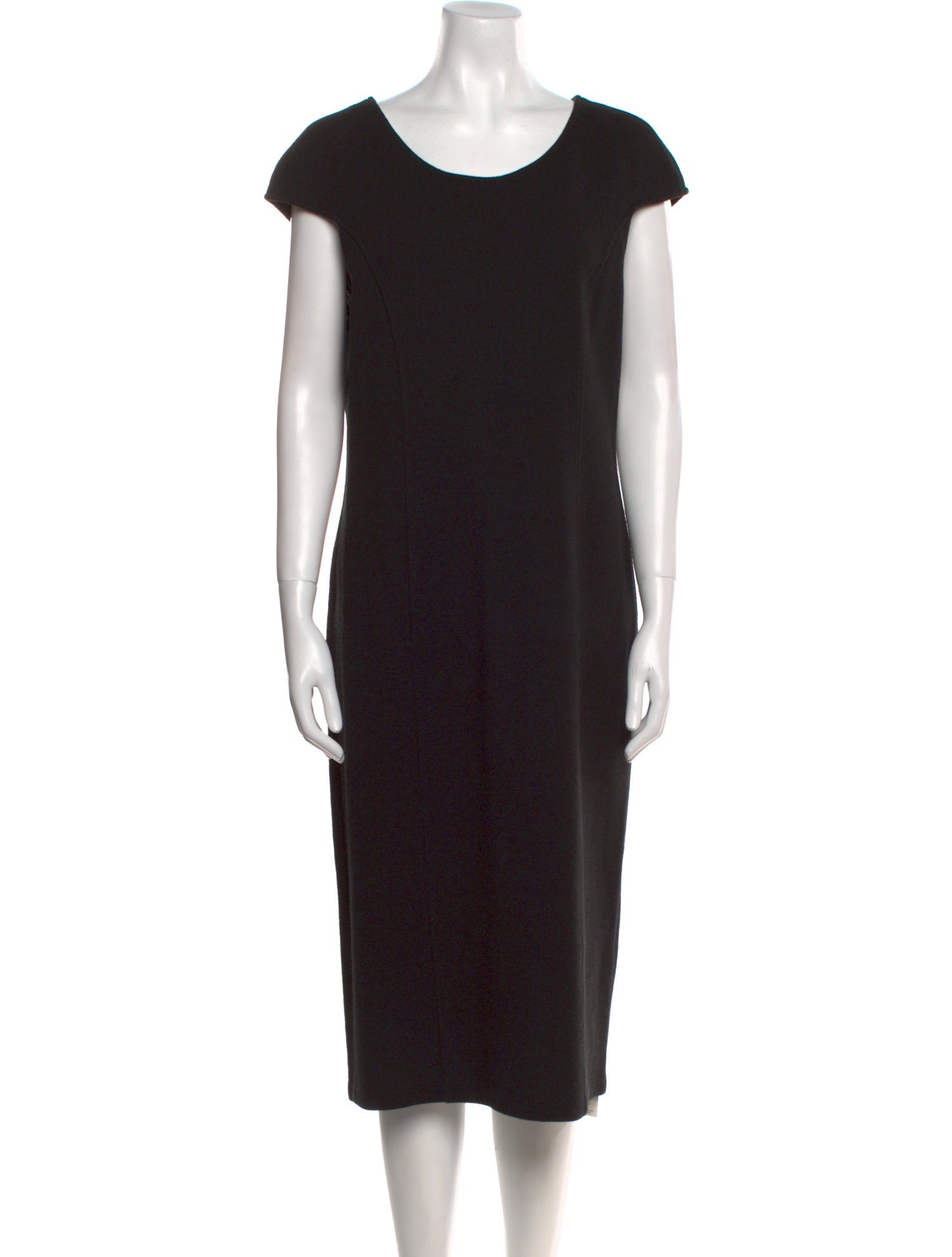Armani Collezioni Scoop Neck Midi Length Dress