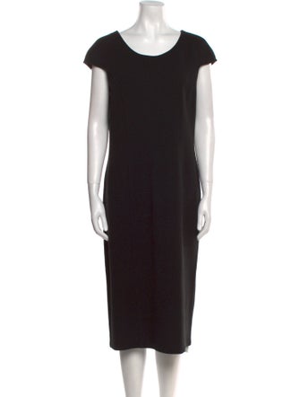 Armani Collezioni Scoop Neck Midi Length Dress