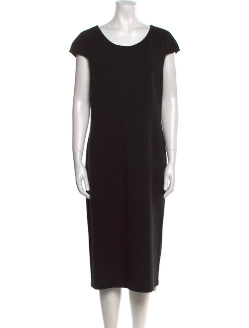 Armani Collezioni Scoop Neck Midi Length Dress