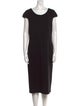 Armani Collezioni Scoop Neck Midi Length Dress