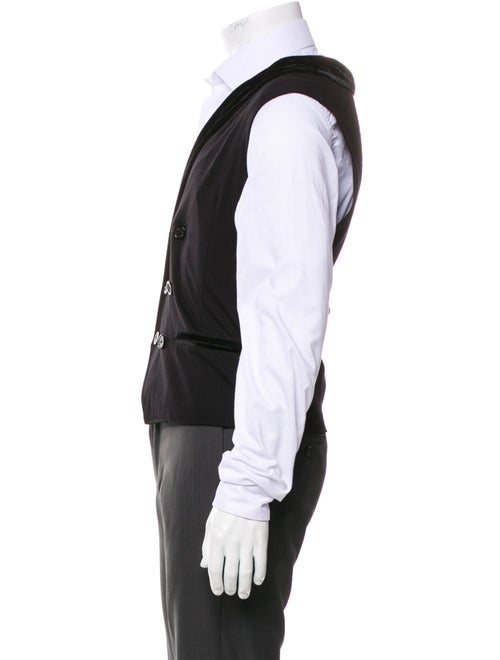 Armani Collezioni Solid Velvet Trimmed Suit Vest